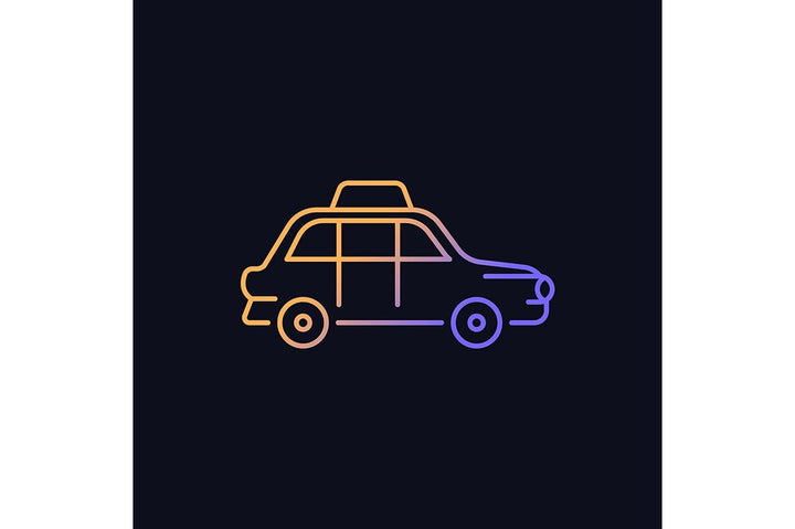 Taxi types gradient icons set for dark and light mode