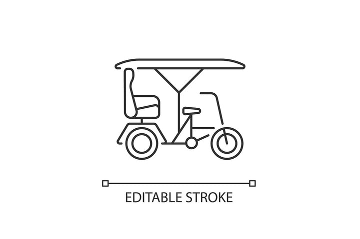 Taxi types linear icons set for dark and light mode