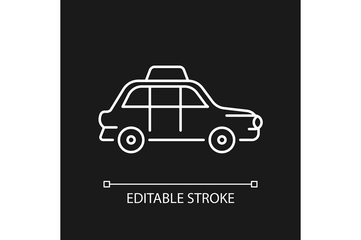 Taxi types linear icons set for dark and light mode