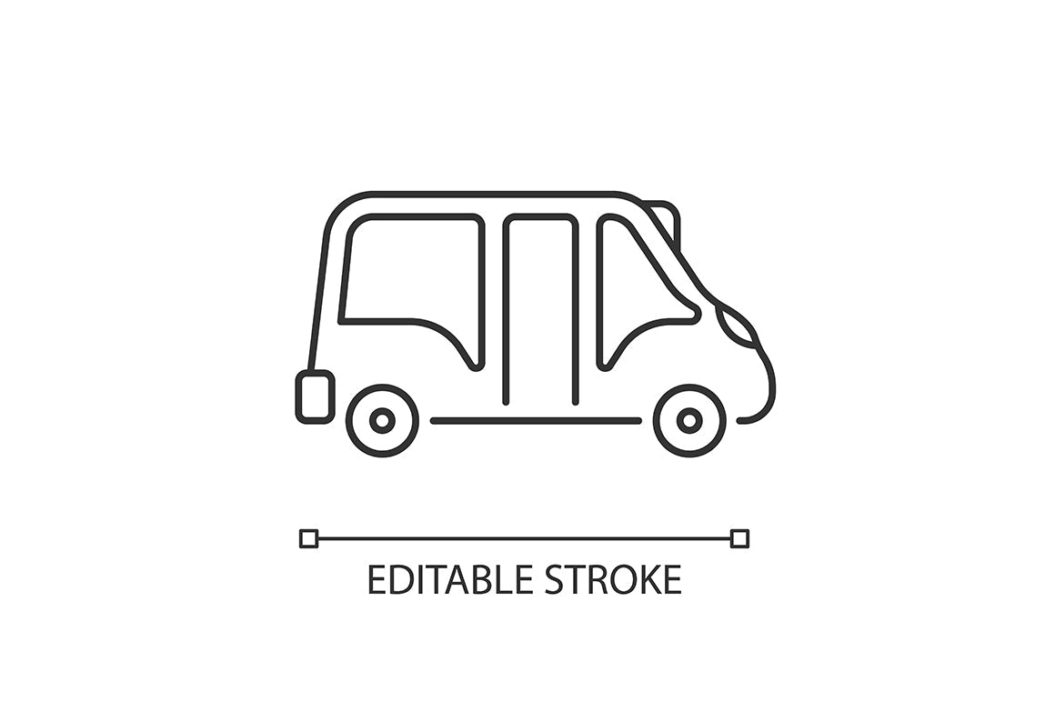 Taxi types linear icons set for dark and light mode