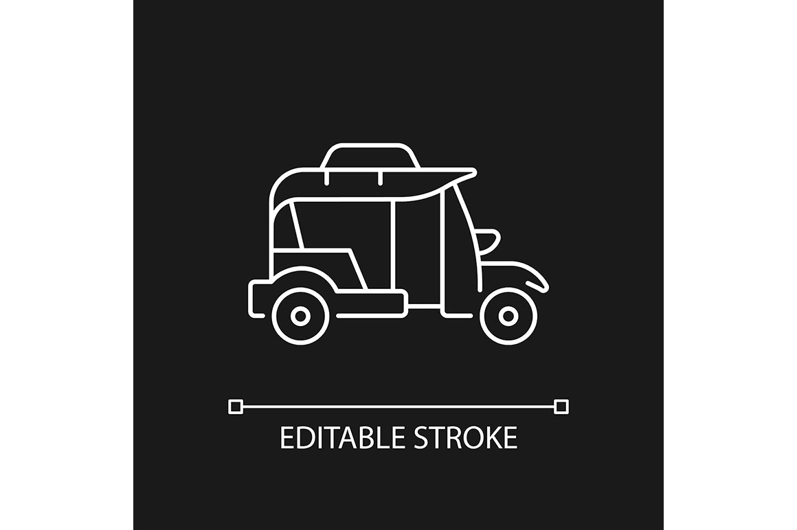 Taxi types linear icons set for dark and light mode