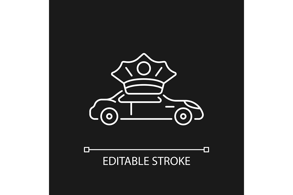 Taxi types linear icons set for dark and light mode
