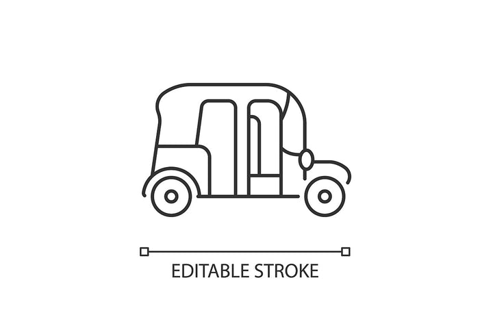 Taxi types linear icons set for dark and light mode