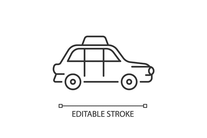 Taxi types linear icons set for dark and light mode