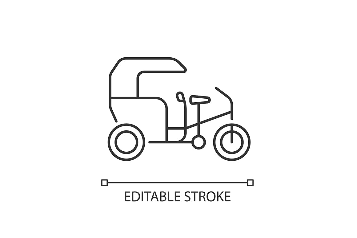 Taxi types linear icons set for dark and light mode