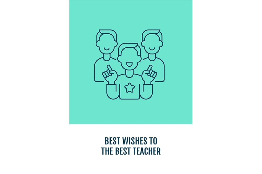 Teachers day worldwide postcards with linear glyph icon set