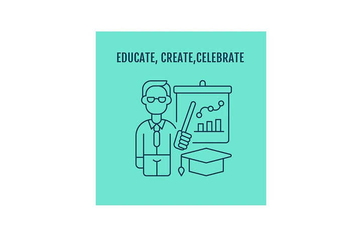 Teachers day worldwide postcards with linear glyph icon set