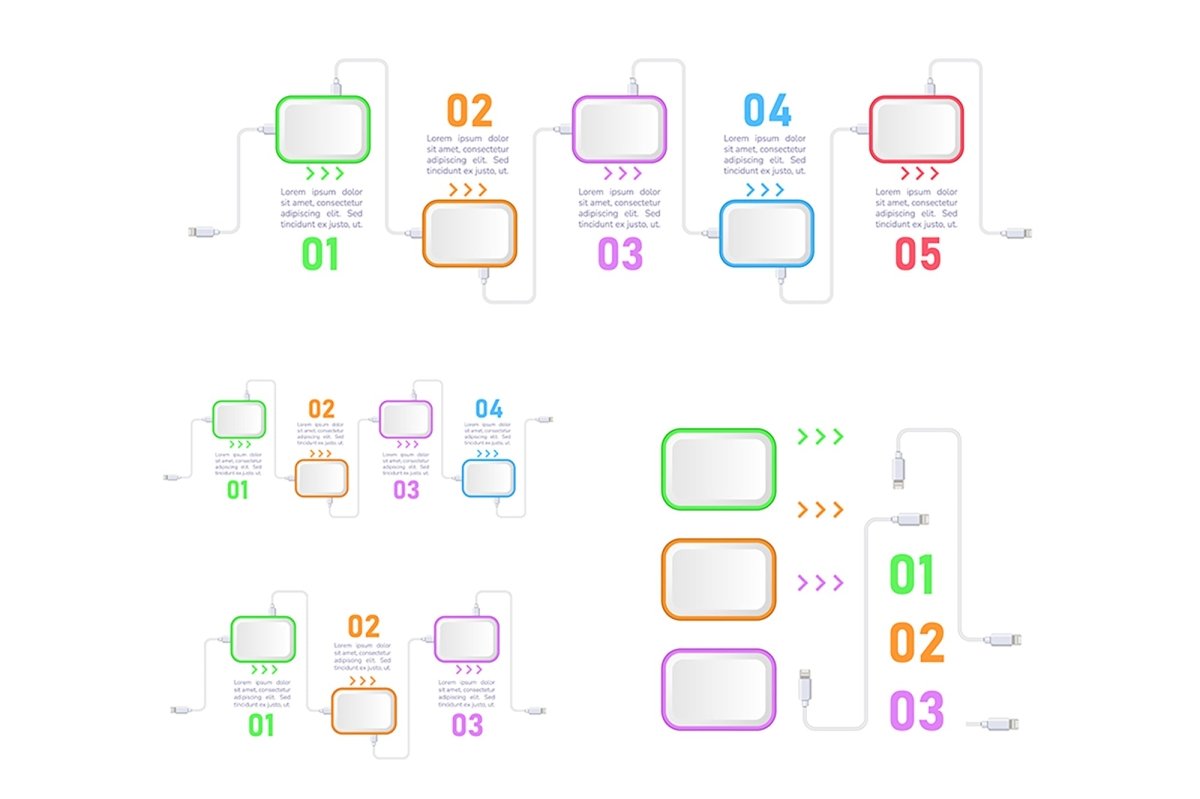 Technologies infographic chart design element set
