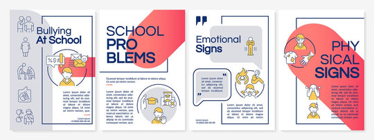 Teenage problems brochure template set