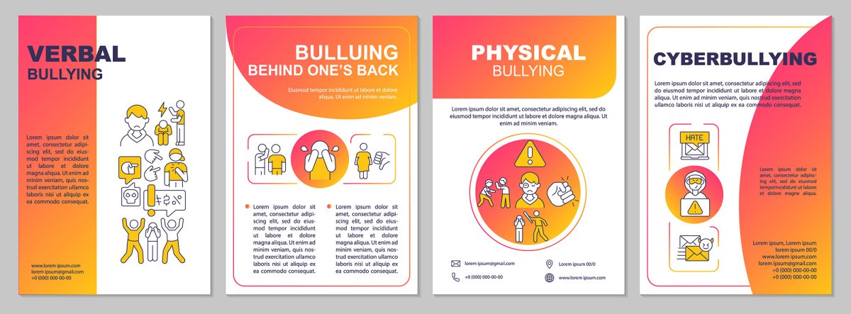 Teenage problems brochure template set