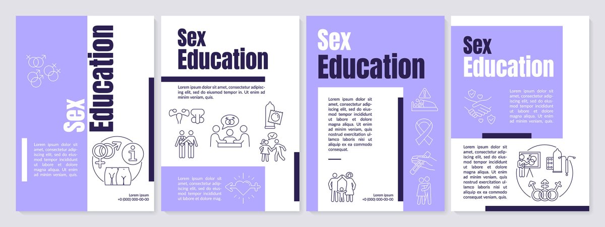 Teenage problems brochure template set