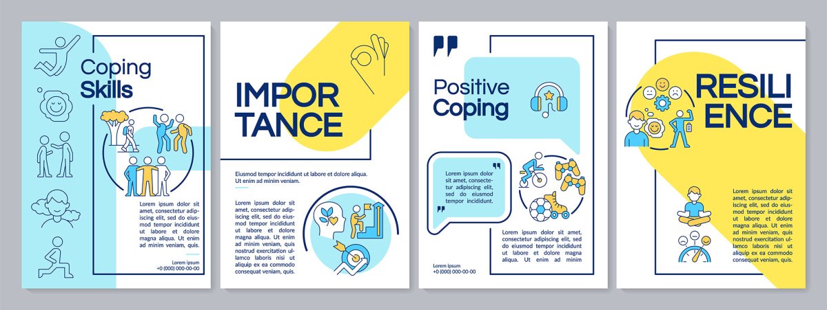 Teenage problems brochure template set