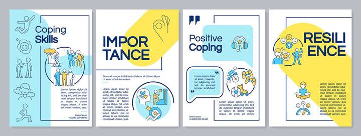 Teenage problems brochure template set