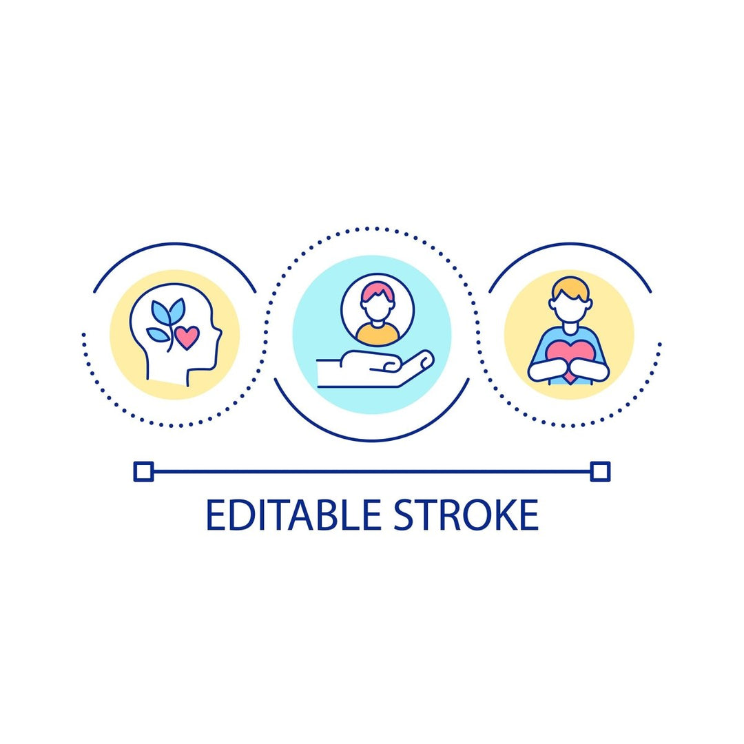 Teenage struggles loop concept icon set