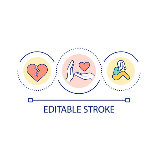 Teenage struggles loop concept icon set