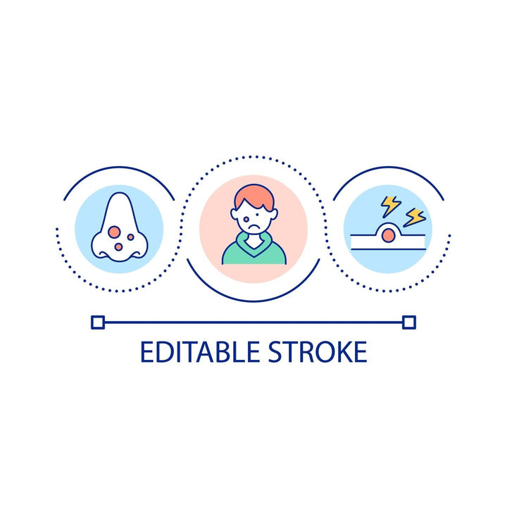 Teenage struggles loop concept icon set