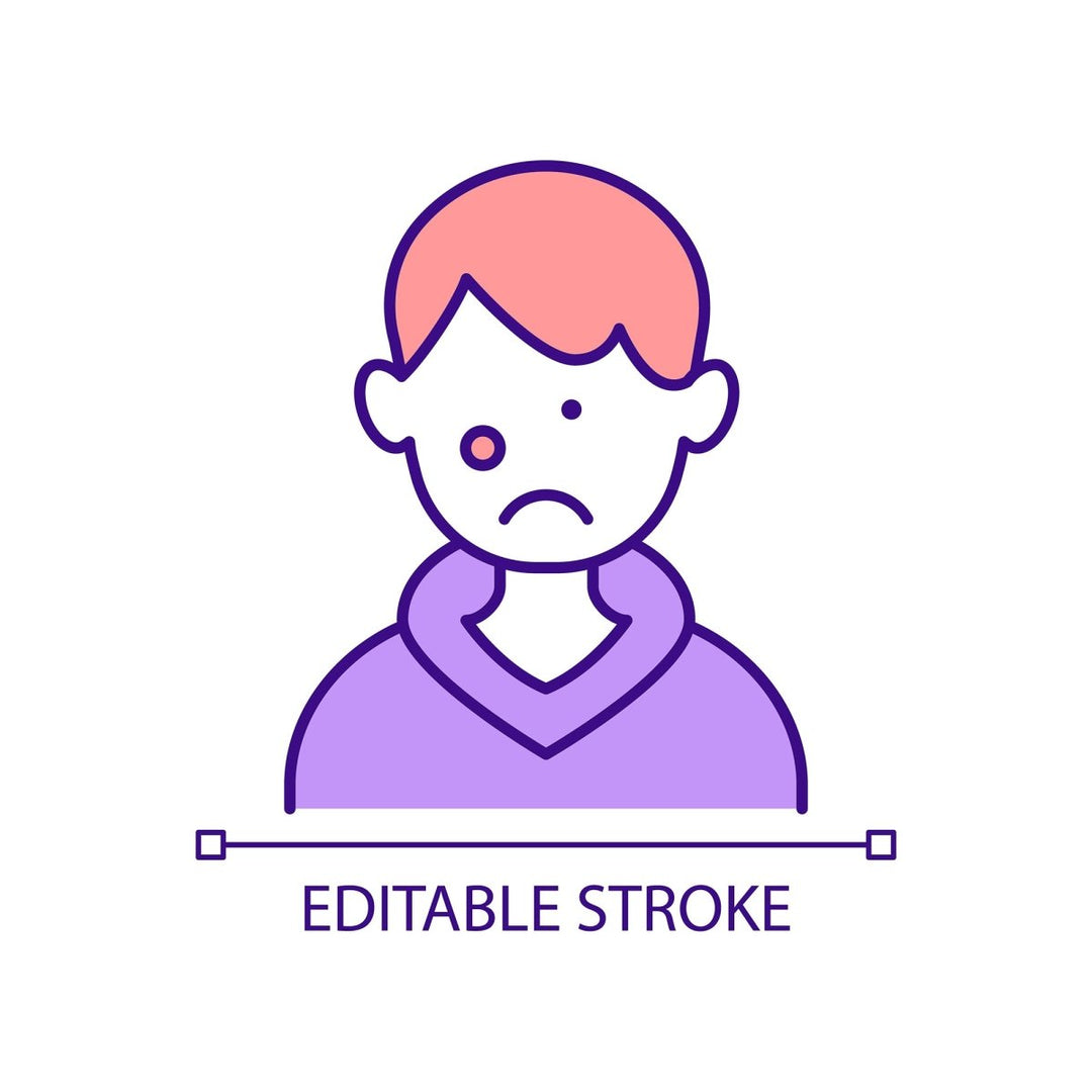 Teenage struggles RGB color icon set