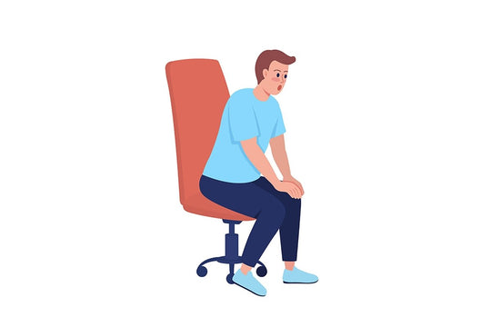 Teenagers sitting in office chairs semi flat color vector characters set