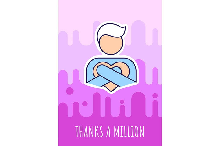 Thank you greeting cards with color icon element set