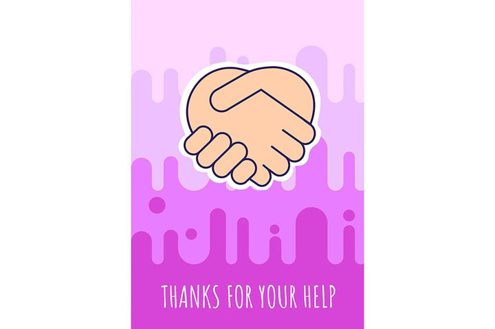 Thank you greeting cards with color icon element set