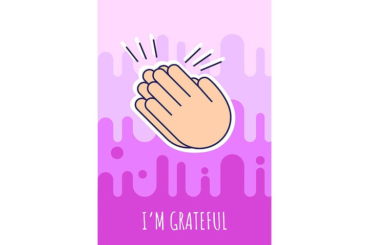 Thank you greeting cards with color icon element set