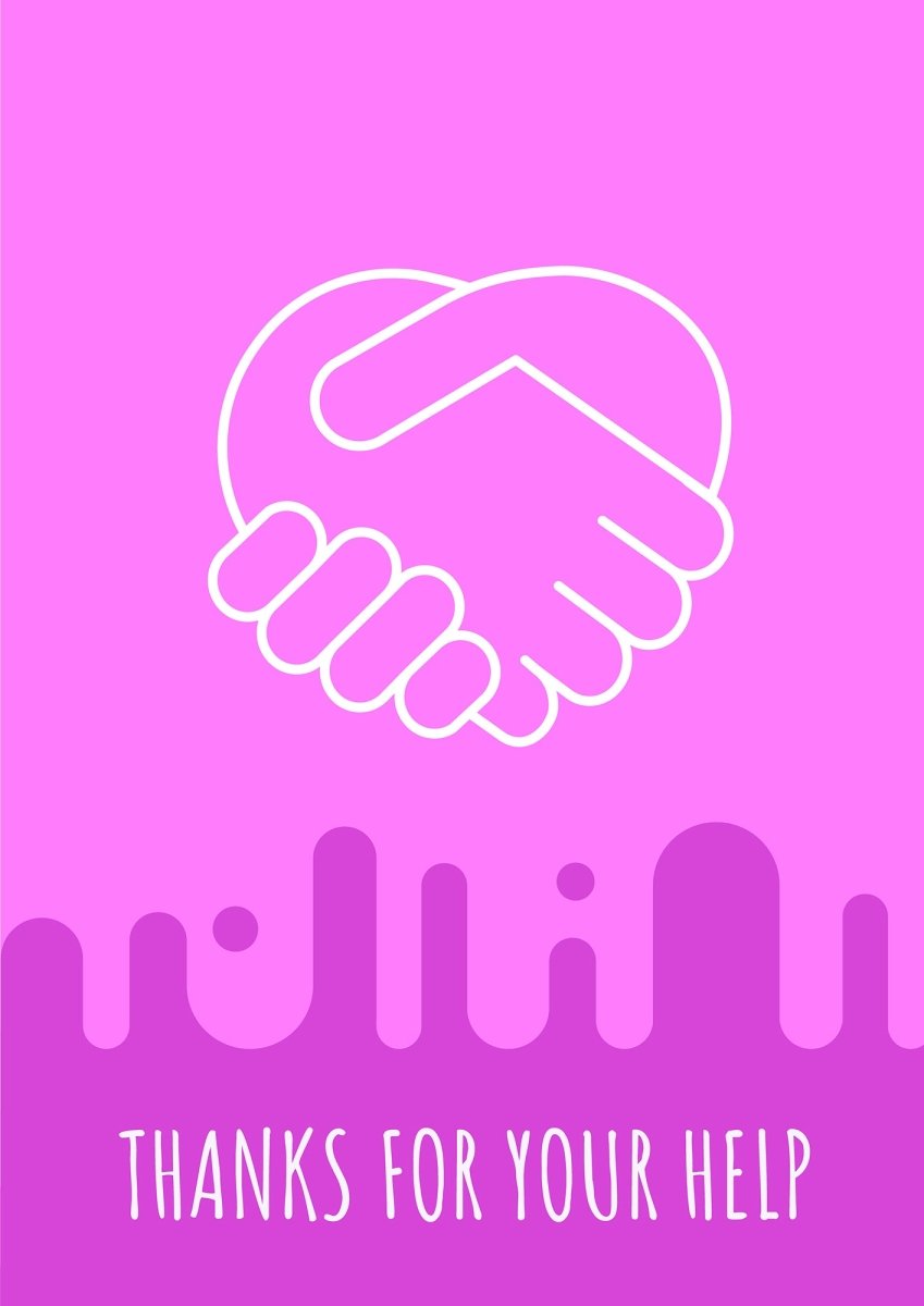 Thank you postcard with linear glyph icon