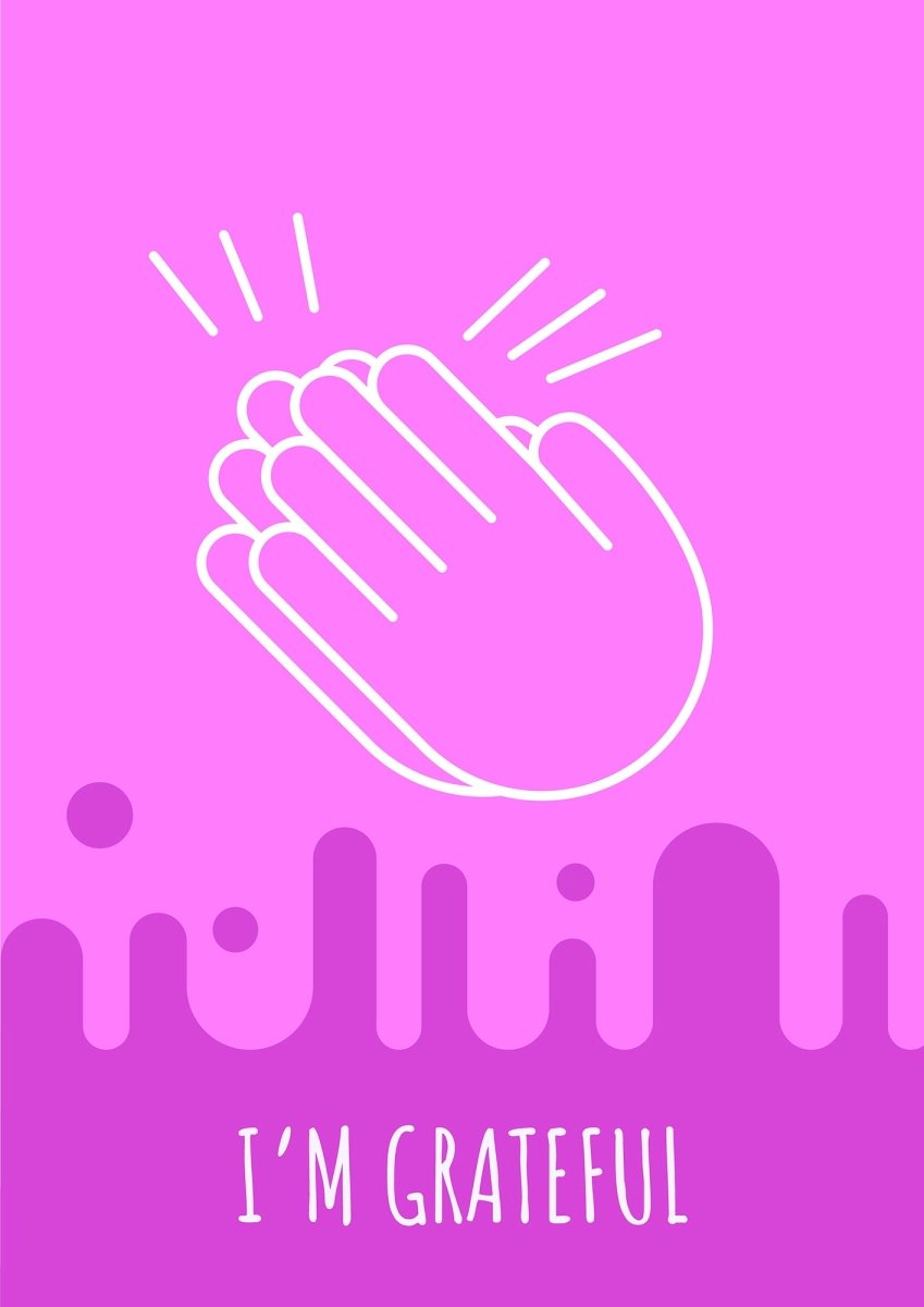 Thank you postcard with linear glyph icon