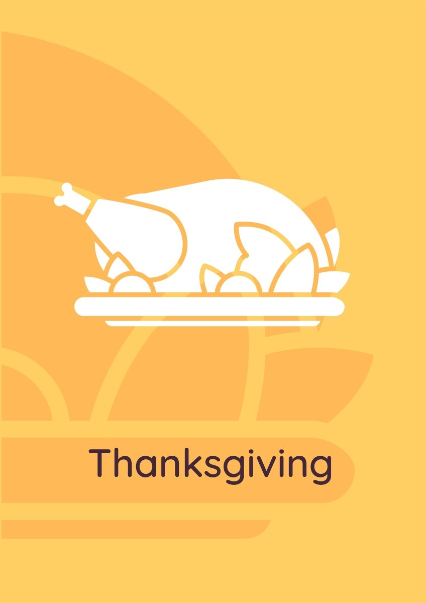 Thanksgiving celebration greeting cards with glyph icon element set