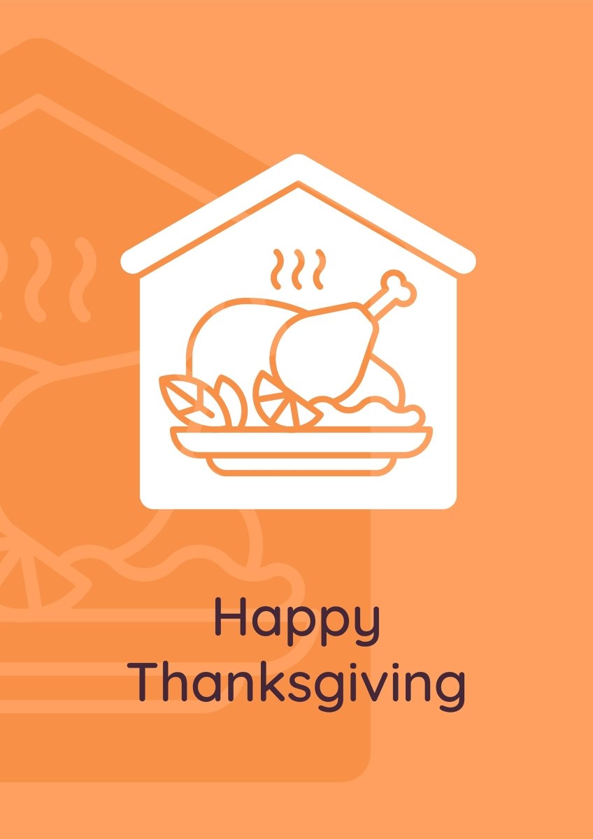 Thanksgiving celebration greeting cards with glyph icon element set