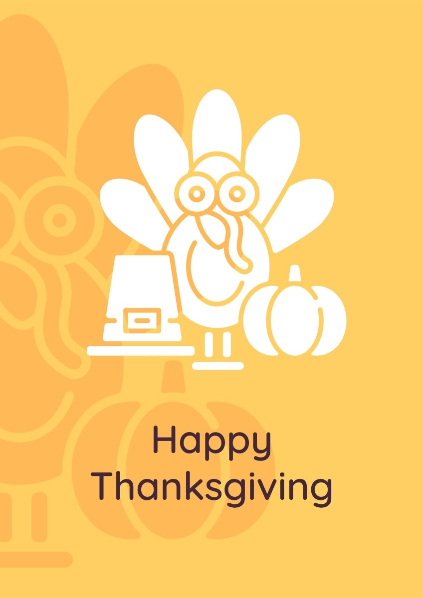 Thanksgiving celebration greeting cards with glyph icon element set