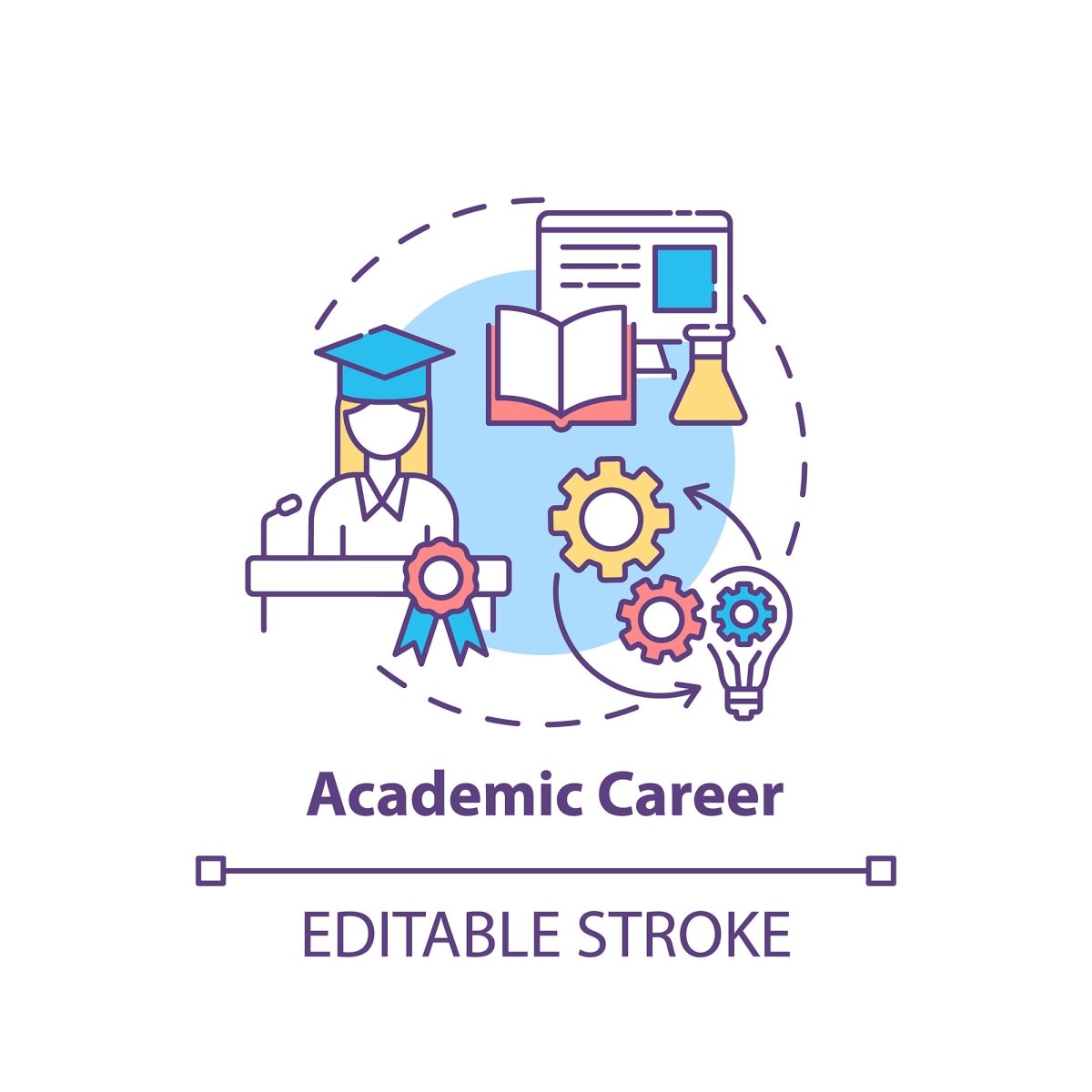 Thinking and creativity concept icons bundle