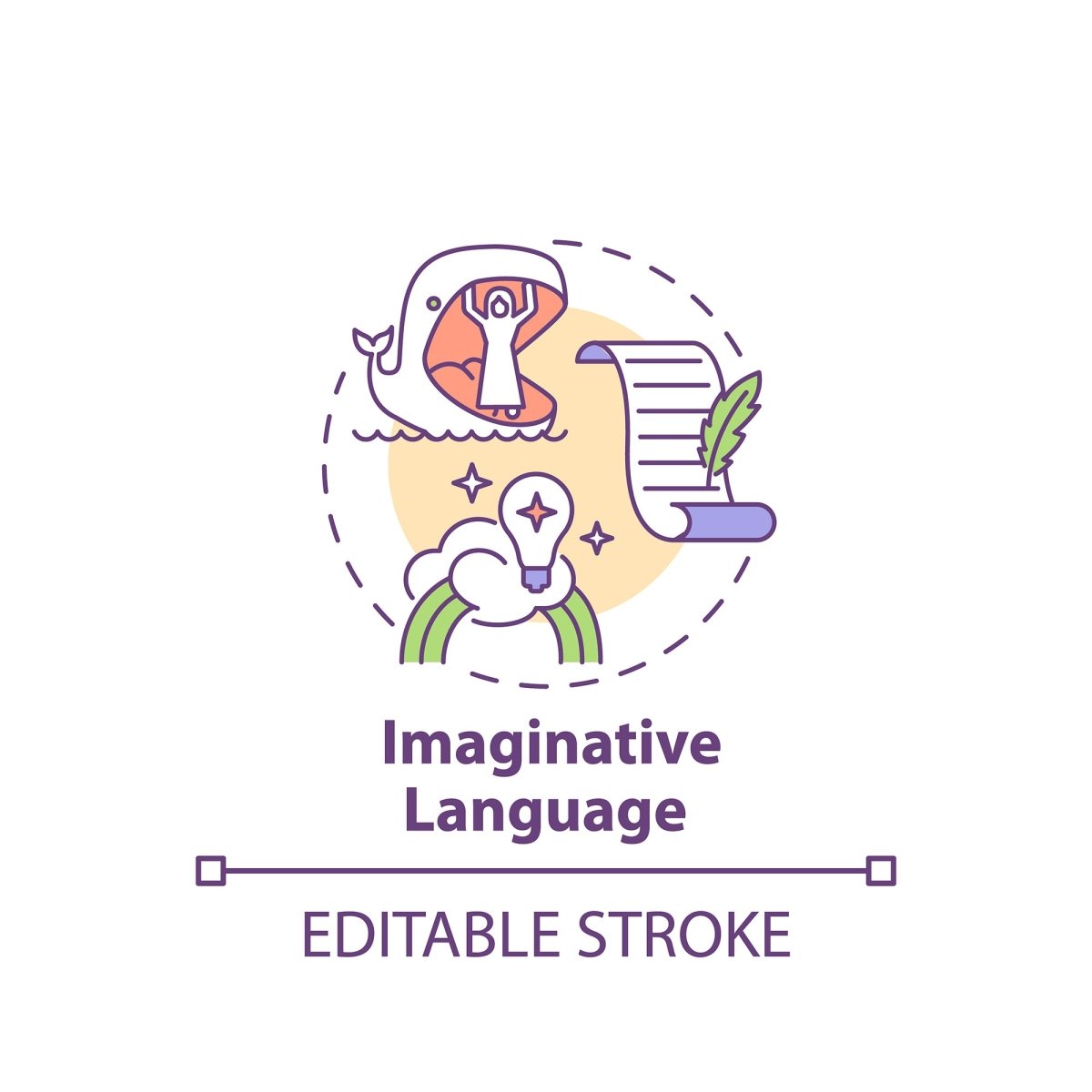 Thinking and creativity concept icons bundle