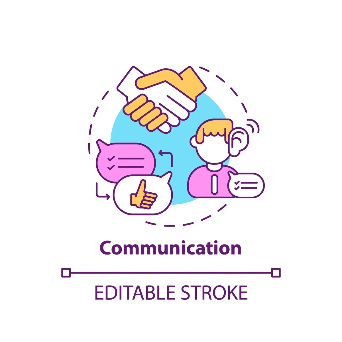 Thinking and creativity concept icons bundle