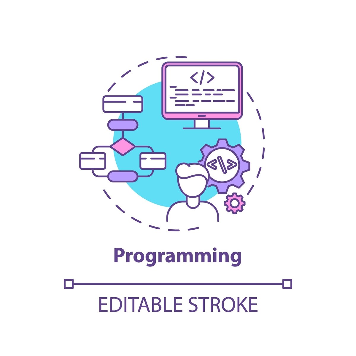 Thinking and creativity concept icons bundle