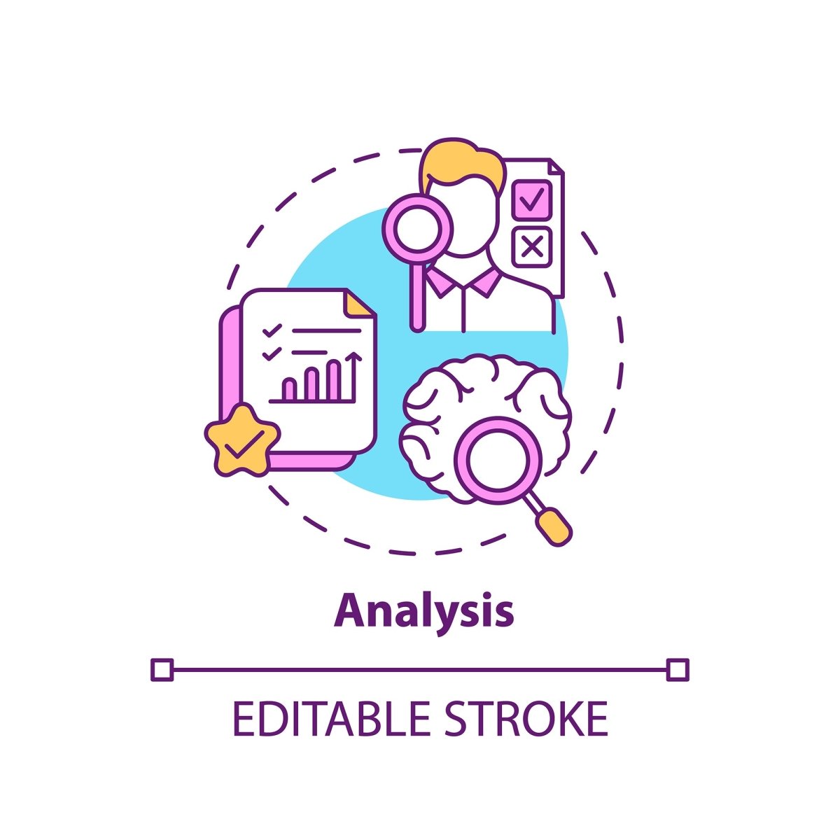 Thinking and creativity concept icons bundle