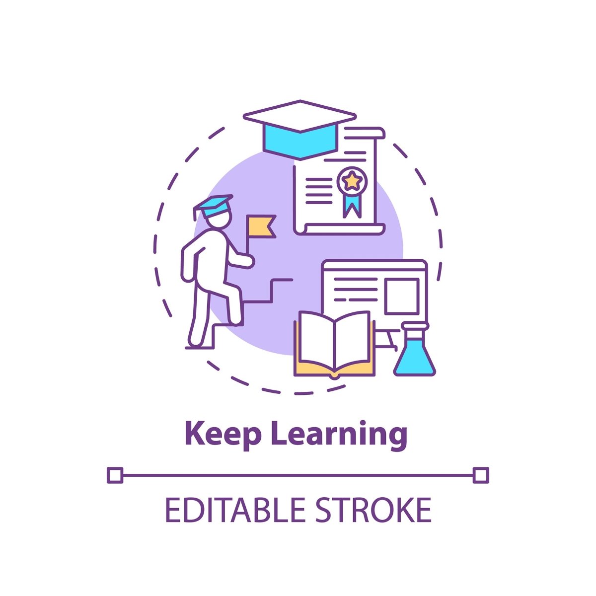 Thinking and creativity concept icons bundle