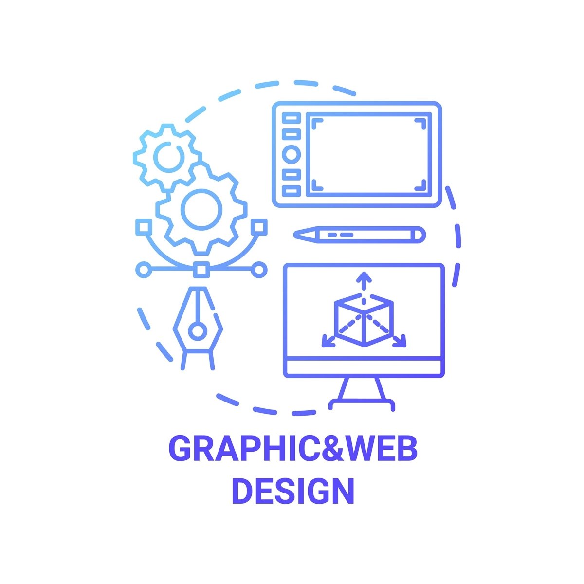 Thinking and creativity concept icons bundle