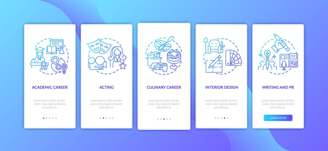 Thinking and creativity onboarding mobile app page screen bundle