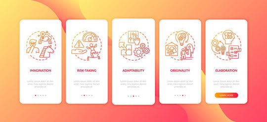 Thinking and creativity onboarding mobile app page screen bundle