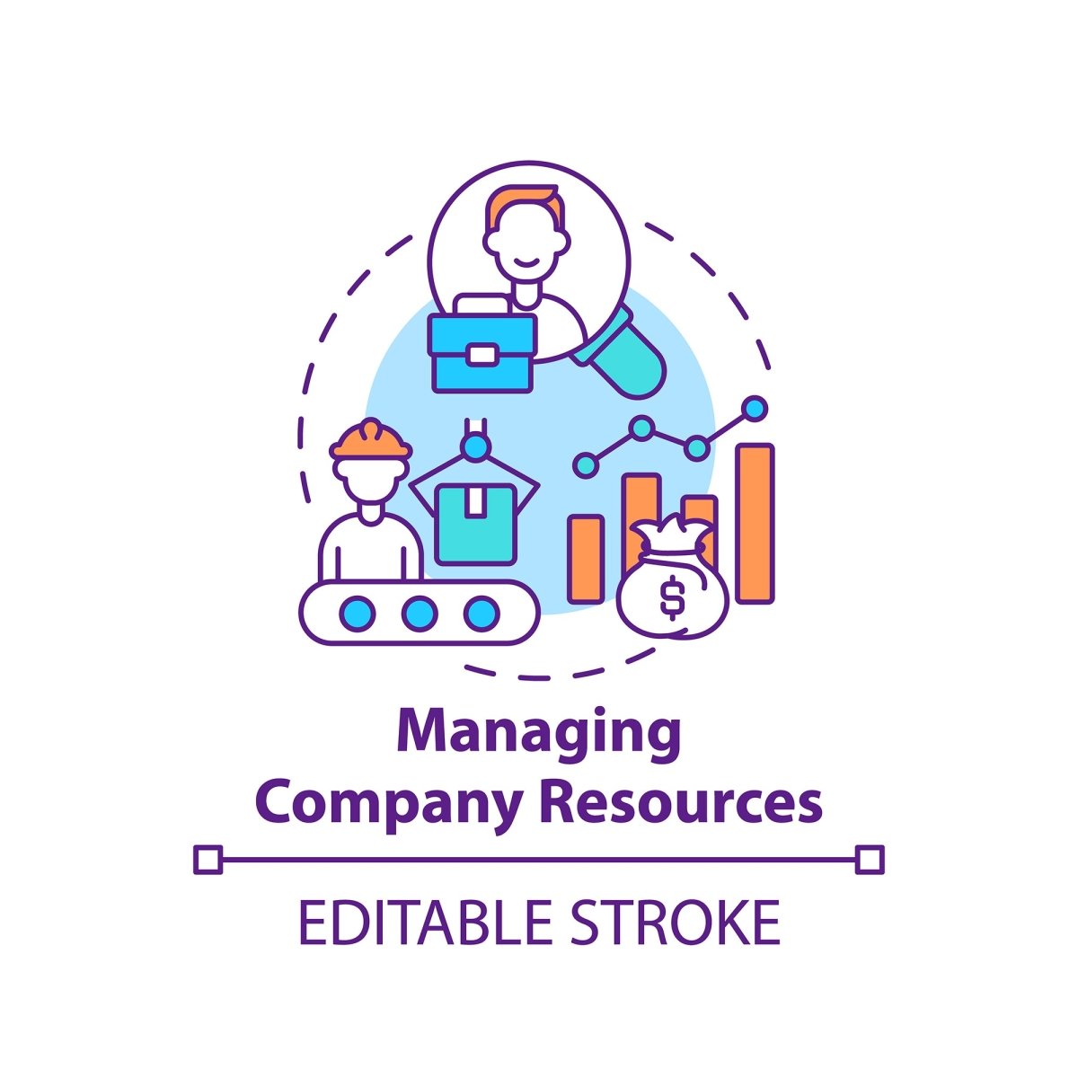 Top management concept icons bundle