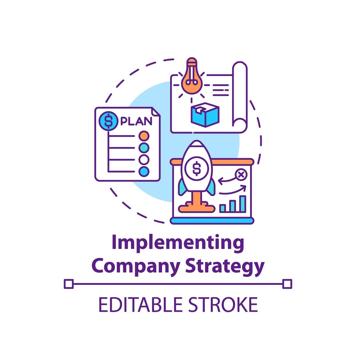 Top management concept icons bundle