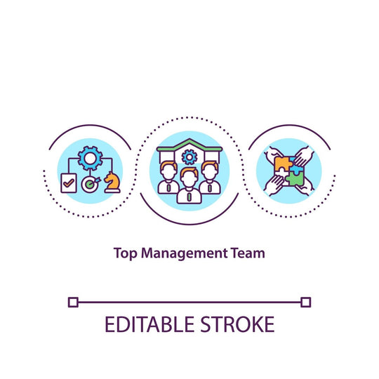Top management concept icons bundle