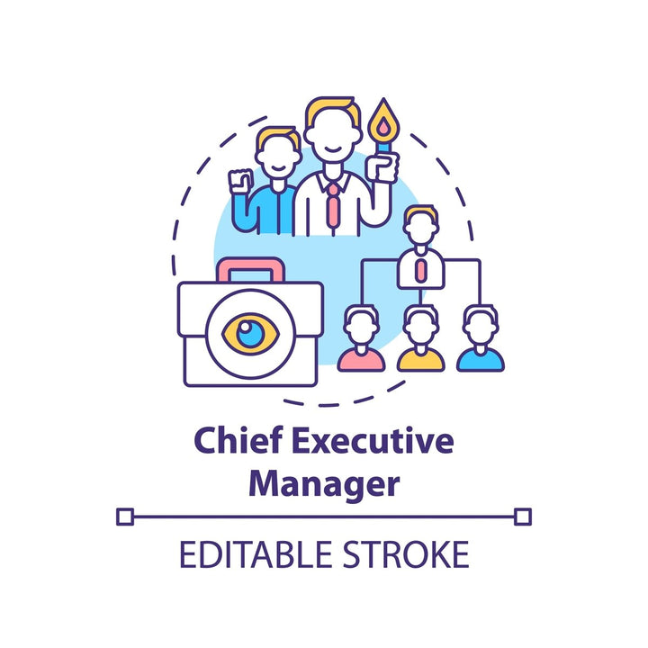 Top management concept icons bundle