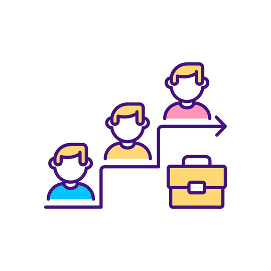 Top management RGB color icons set
