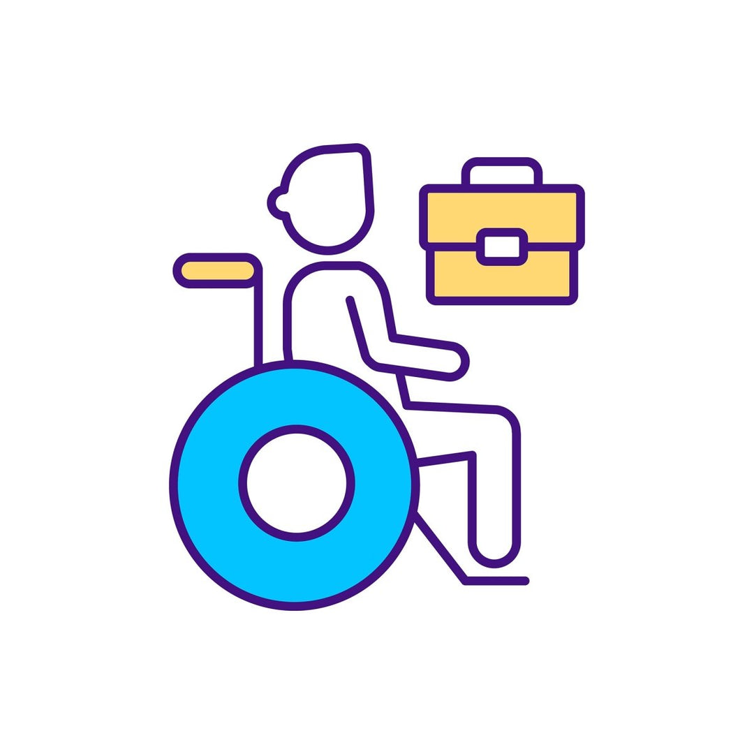 Top management RGB color icons set