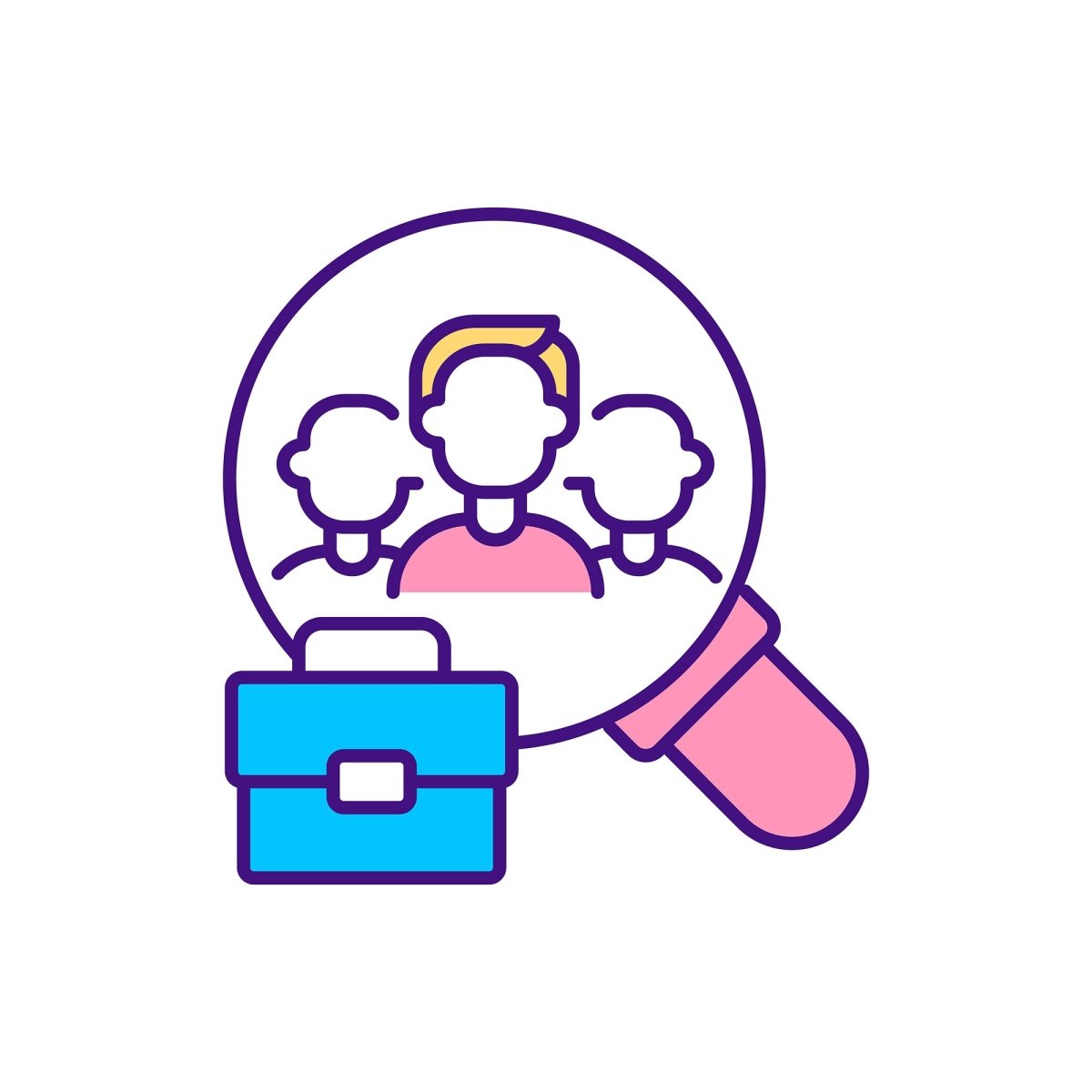 Top management RGB color icons set