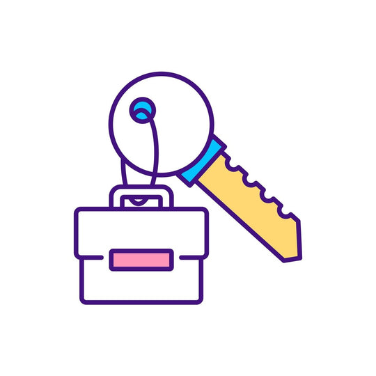 Top management RGB color icons set