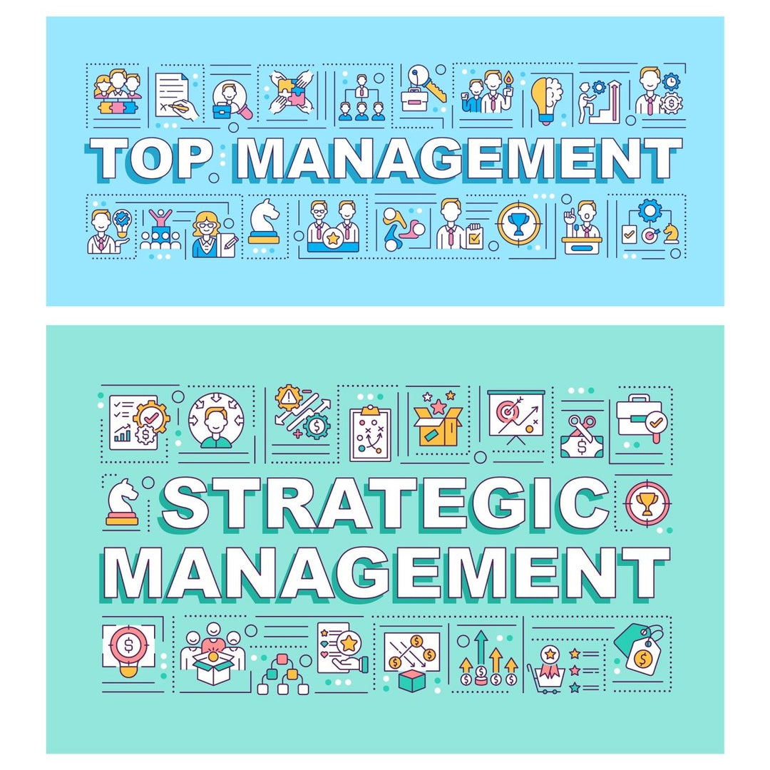 Top management word concepts banner bundle