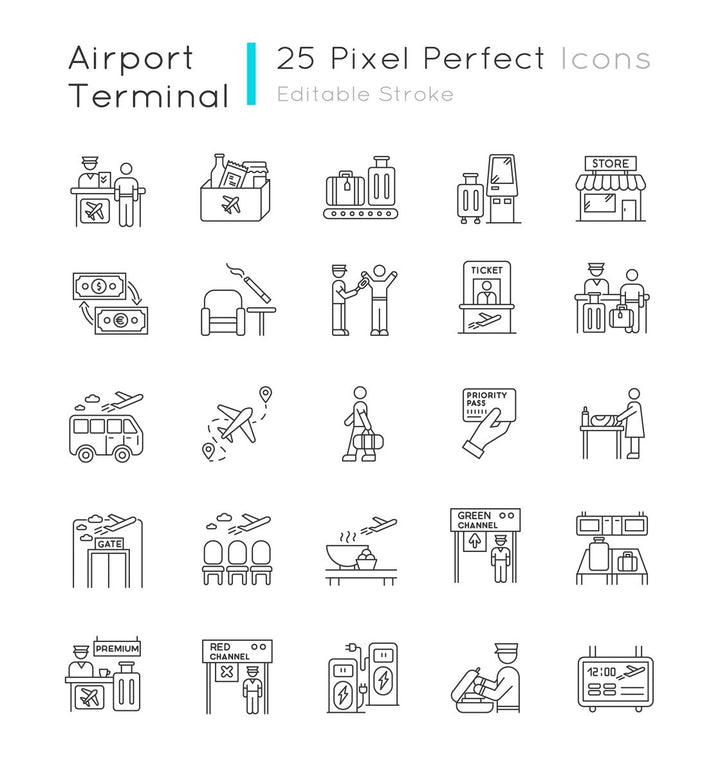 Tourism and travel icons bundle