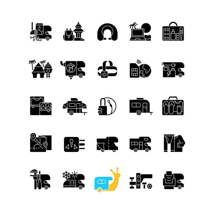 Tourism and travel icons bundle